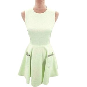 French Connection Mint Green Shimery Fit & Flare Mini Dress